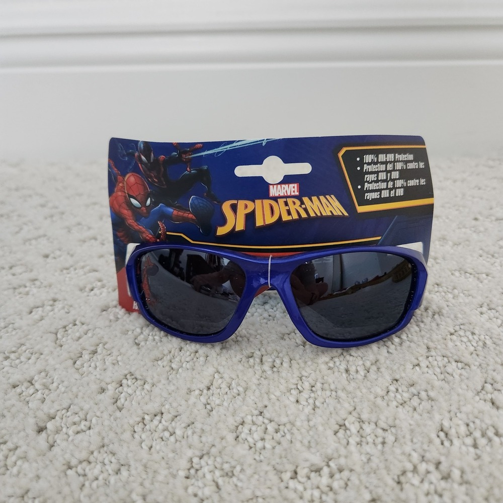 Marvel‎ Spider-Man Kids Blue Sport Sunglasses 100% UVA UVB Protection NWT